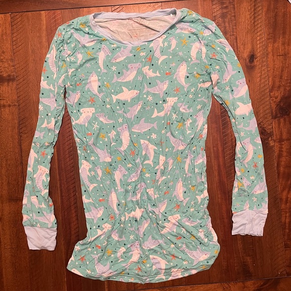 Little Sleepies Aqua Shark Pajama Set - Picture 3 of 4
